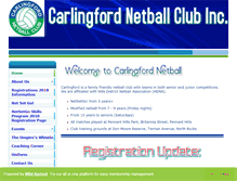 Tablet Screenshot of carlingfordnetball.com.au